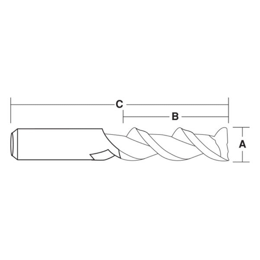 CARBITOOL 3 8inch TC Straight Router Bit for Foam - 1 4inch Shank TSFHH12 3 8