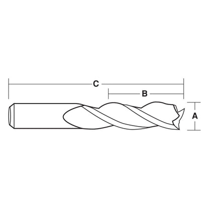 CARBITOOL 3 8inch TC Straight Up-Cut Finishing Spiral Router Bit for Wood - 3 8inch Shank T3SRW12 3 8