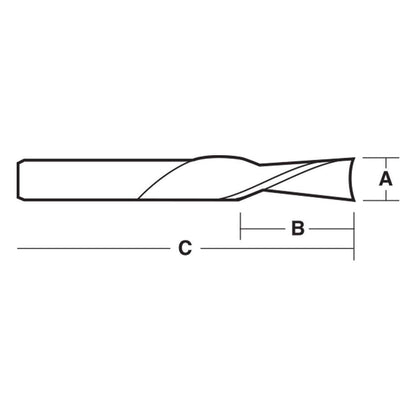 CARBITOOL 3 8inch TC Straight Up-Cut Spiral Router Bit for Non-Ferrous Metal - 3 8inch Shank TSR 12 3 8