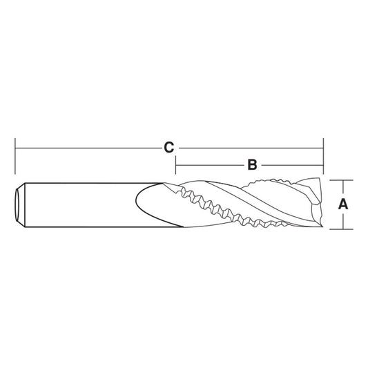 CARBITOOL 3 8inch TC Straight Up-Cut Rougher Finisher Router Bit for Wood - 3 8inch Shank T4SRRF12 3 8