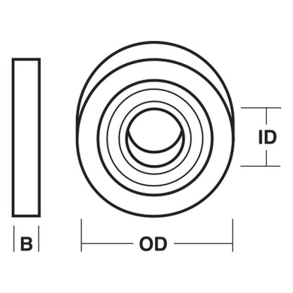 CARBITOOL Replacement Bearing Solid Surface Bits Outside Diameter 3 4inch Inside Diameter 1 4inch TBT 19