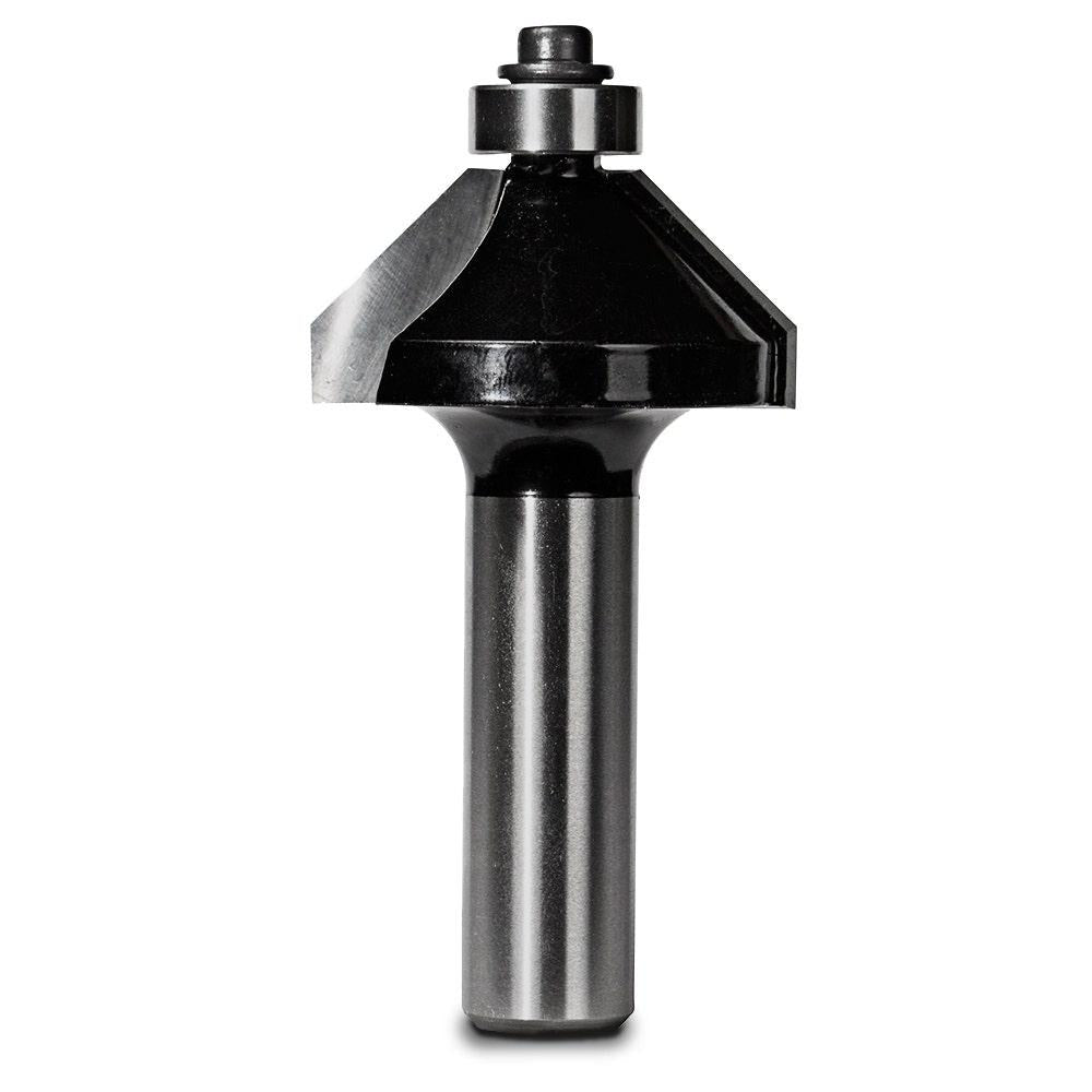 CARBITOOL Router Bit TCT 45-Degree Chamfer w.Bearing 1.3 8inch -Diameter 1 2inch -Shank T 916 B 1 2