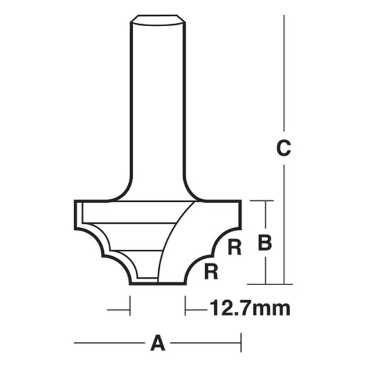 CARBITOOL Router Bit TCT Double Beading 1 4inch and 5 16inch -Radius 1 2inch -Shank TB 608 B 1 2