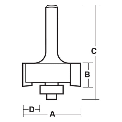 CARBITOOL Router Bit TCT Rebating 3 8inch Rebate 1 2inch -Shank TX 1712 B 1 2