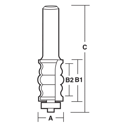 CARBITOOL Router Bit TCT Double Regency w.Bearing 3 4inch -Diameter 1 2inch -Shank TDR 33 B 1 2
