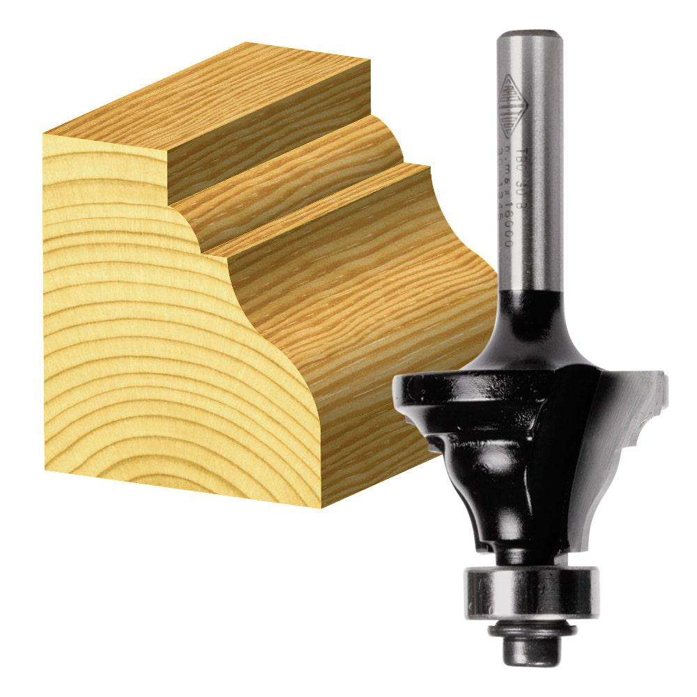 CARBITOOL Router Bit TCT Beading Ogee w.Bearing 7 64inch and 1 4inch -Radius 1 4inch -Shank TBO 30 B