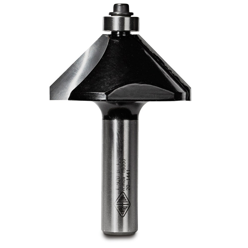 CARBITOOL Router Bit TCT 45-Degree Chamfer w.Bearing 1.7 8inch -Diameter 1 2inch -Shank T 920 B 1 2