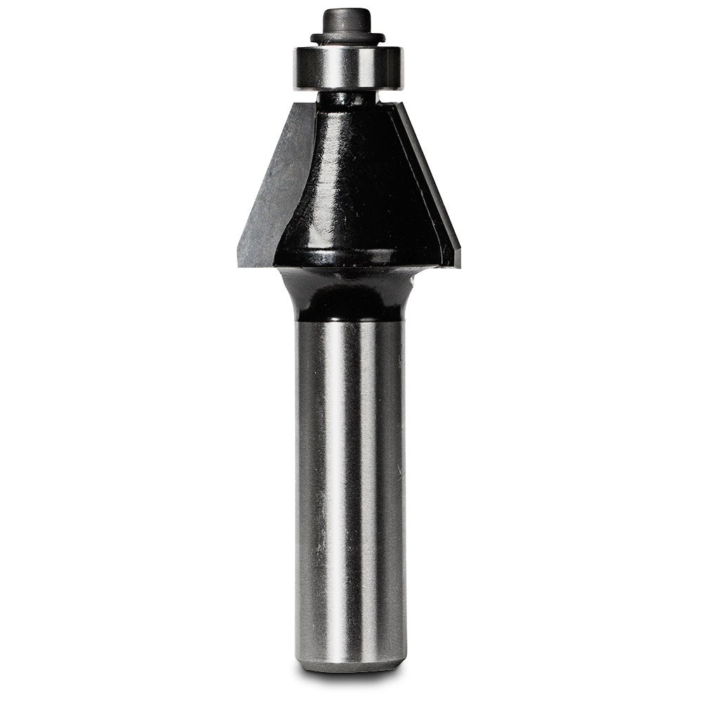 CARBITOOL Router Bit TCT 22.5-Degree Chamfer w.Bearing 1inch -Diameter 1 2inch -Shank T 8122 B 1 2
