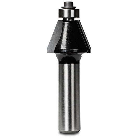 CARBITOOL Router Bit TCT 22.5-Degree Chamfer w.Bearing 1inch -Diameter 1 2inch -Shank T 8122 B 1 2