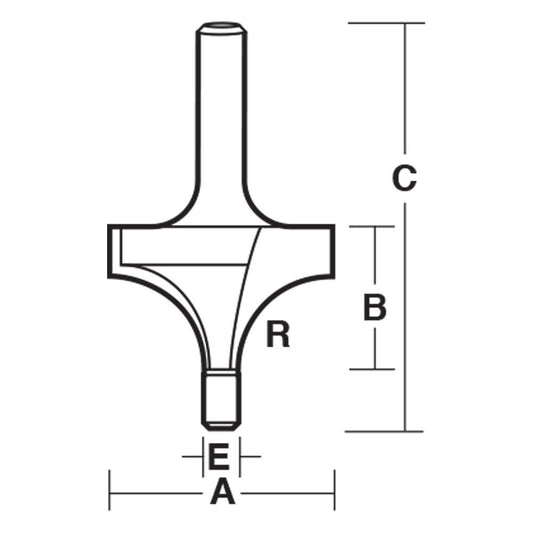CARBITOOL Router Bit TCT Rounding Over Bit 3 8inch -Radius 1 4inch -Shank T 512
