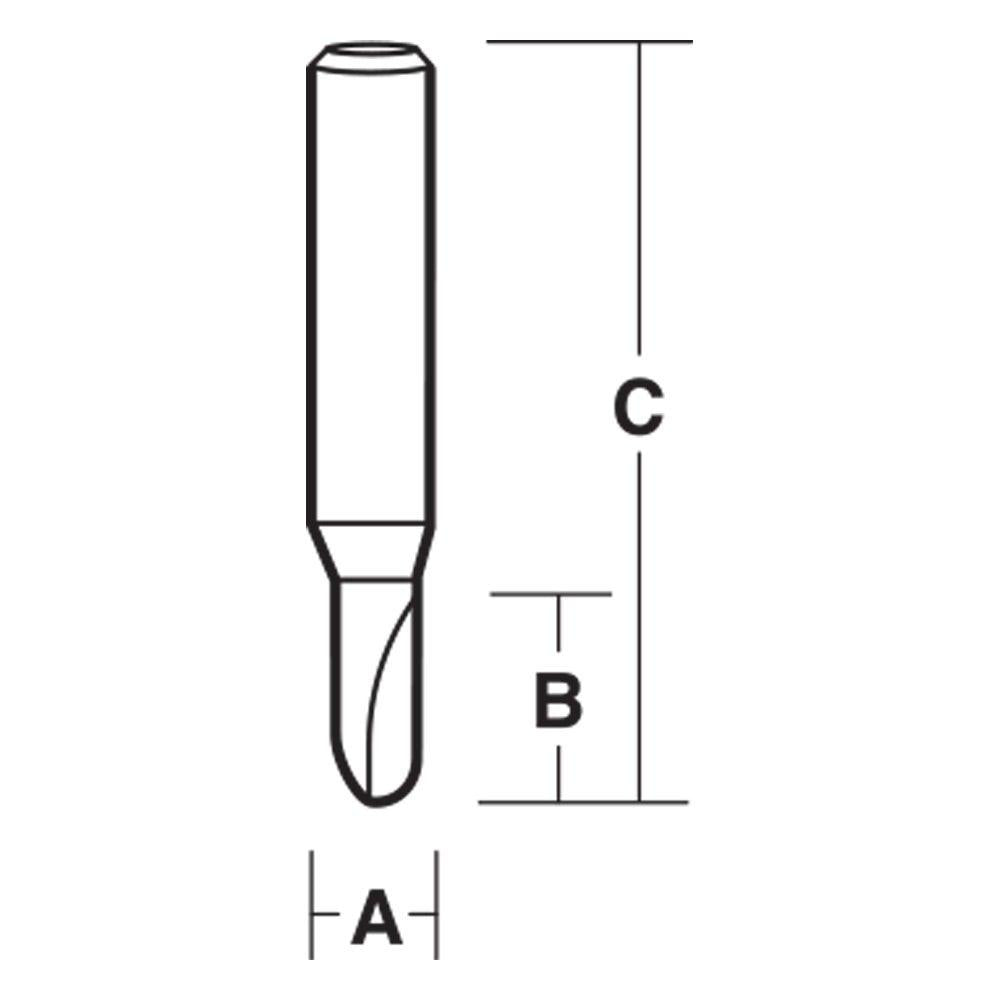 CARBITOOL Router Bit TCT Veining 3 16inch -Diameter 1 4inch -Shank T 306