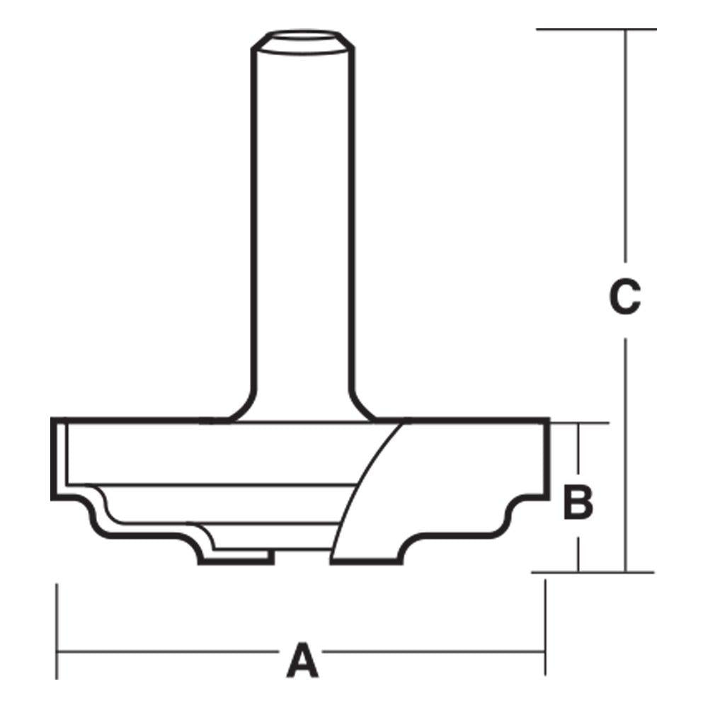 CARBITOOL Router Bit TCT Raised Panels 2.3 8inch -Diameter 1 2inch -Shank TPD 4 1 2