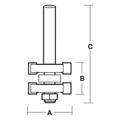 CARBITOOL Router Bit TCT Tongue and Groove Cutter Cuts Tongue 1 2inch -Shank TAG 01 B 1 2