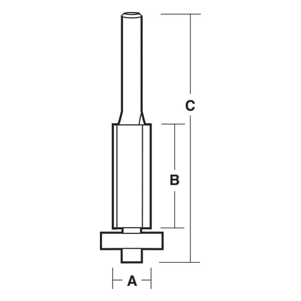 CARBITOOL Router Bit TCT Overhang Trim 3 8inch -Diameter 1 4inch -Shank TO 8012 B