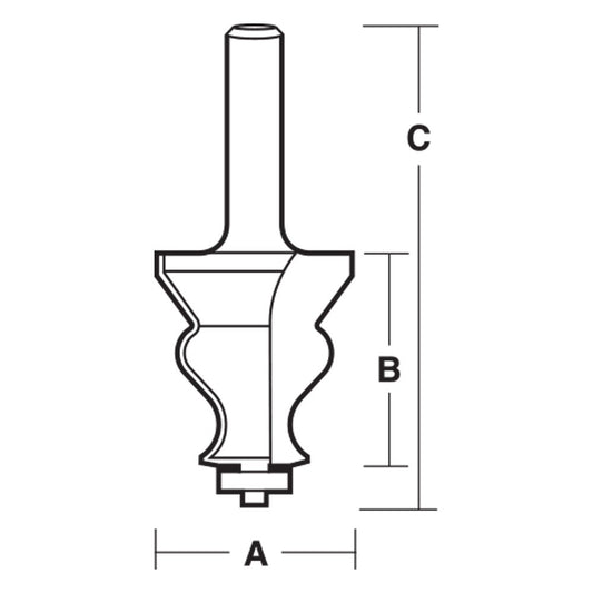 CARBITOOL Router Bit TCT Face Moulding 1.3 4inch -Diameter 1 2inch -Shank TFM 32 B 1 2