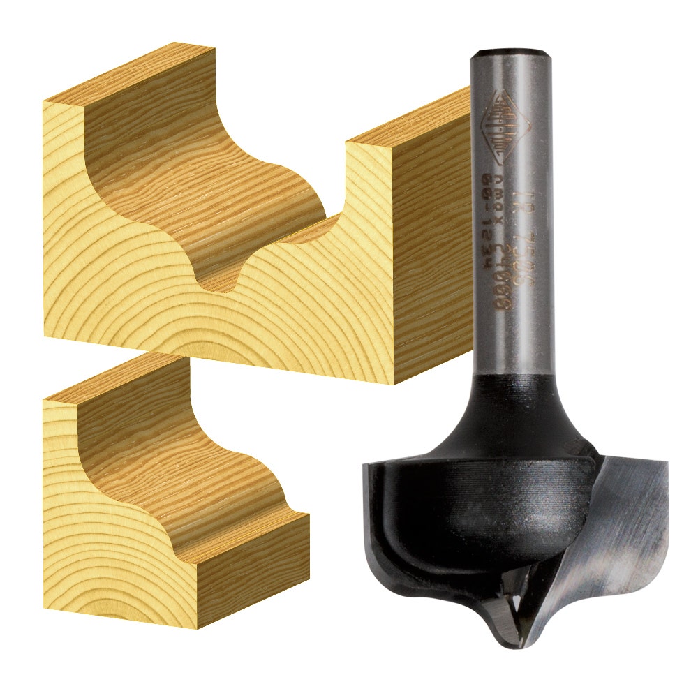 CARBITOOL Router Bit TCT Ogee Round Bottom 1 4inch -Radius 1 2inch -Shank TR 7509 1 2