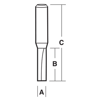 CARBITOOL Router Bit Solid Carbide Straight 5 32inch -Diameter 1 4inch -Shank T 205 S