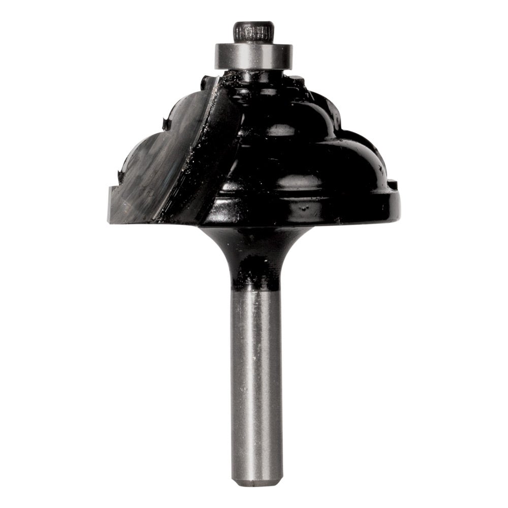 CARBITOOL Router Bit TCT Double Cove w.Bearing 3 16inch and 1 4inch -Radius 1 4inch -Shank TDC 706 B