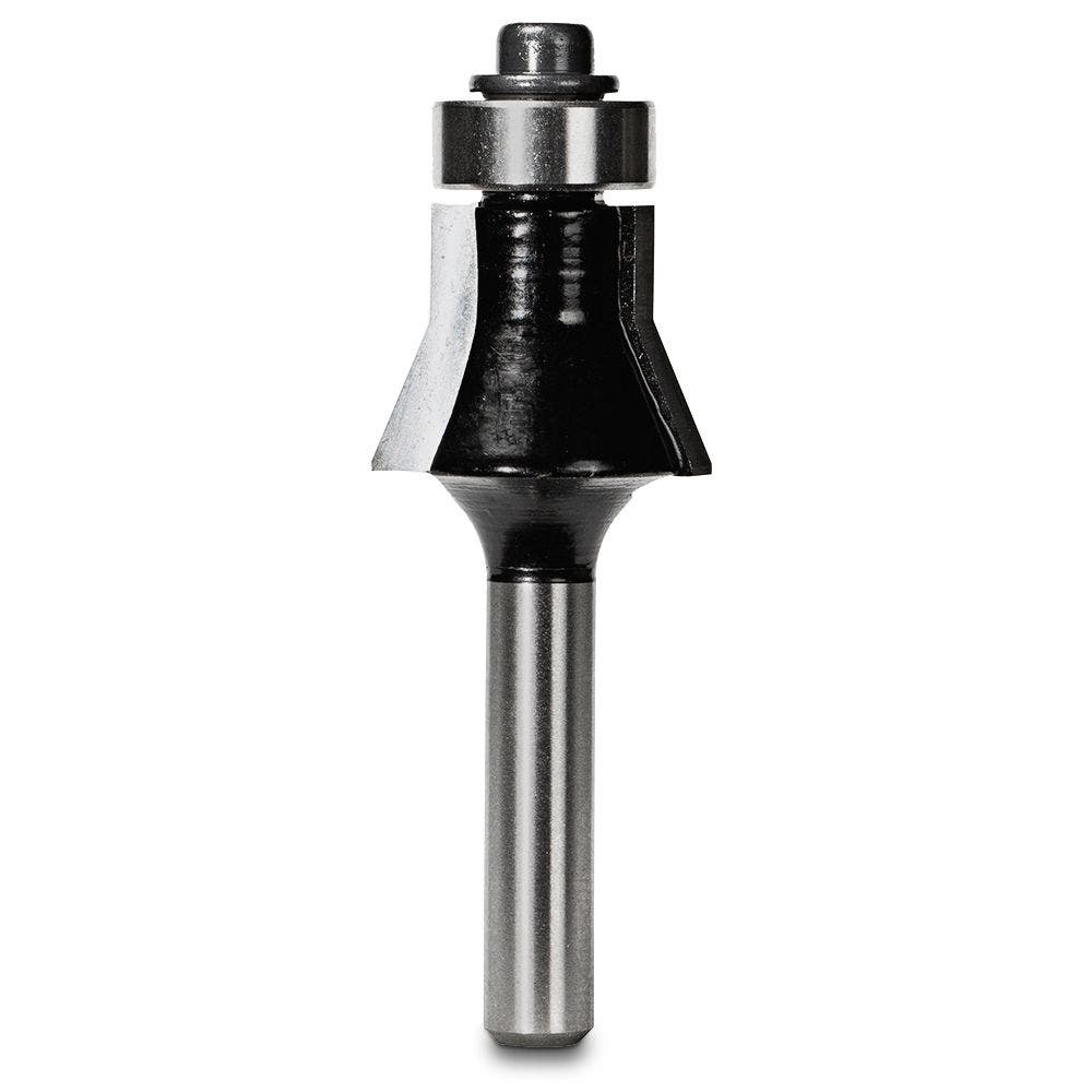 CARBITOOL Router Bit TCT Combination Flush and 22-Degree Bevel Trim w.Bearing 3 4inch -Diameter 1 4inch -Shank T 9122 B