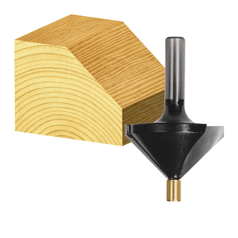 CARBITOOL Router Bit TCT 45-Degree Chamfer 1.3 16inch -Diameter 1 4inch -Shank T 916