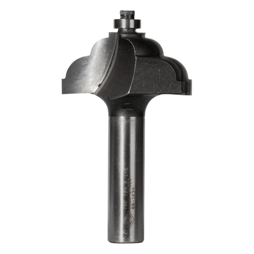 CARBITOOL Router Bit TCT Double Coves w.Bearing 1 4inch and 5 16inch -Radius 1 2inch -Shank TDC 708 B 1 2