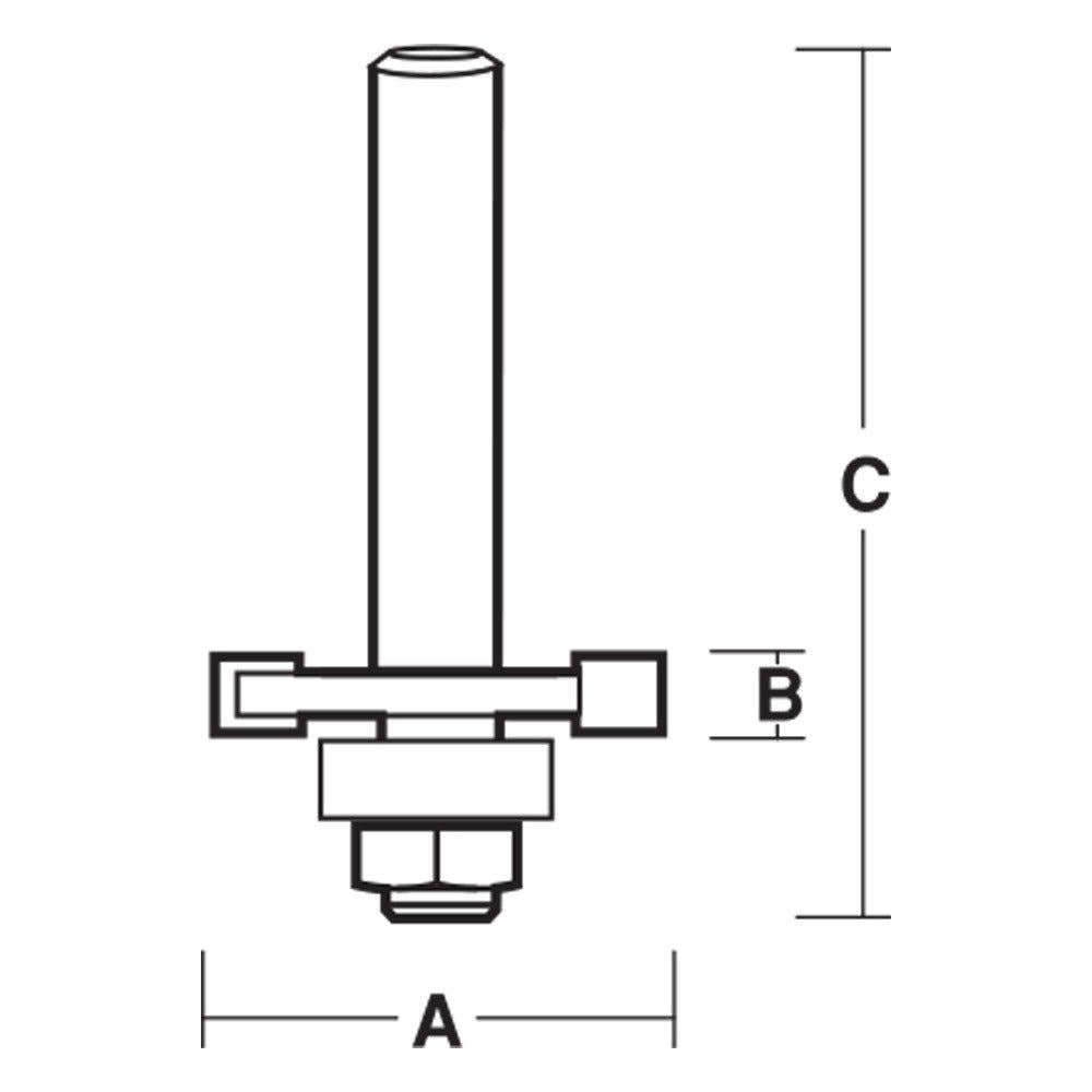 CARBITOOL Router Bit TCT Tongue and Groove Cutter Cuts Groove 1 2inch -Shank TAG 02 B 1 2