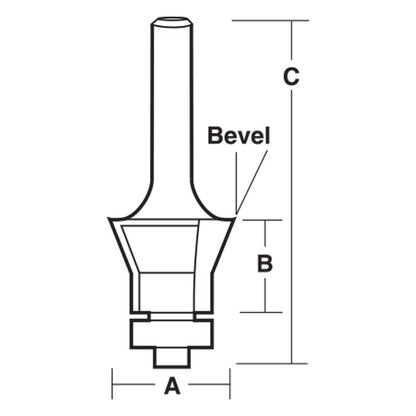 CARBITOOL Router Bit TCT Combination Flush and 30-Degree Bevel Trim 7 8inch -Diameter 1 4inch -Shank T 9130 B