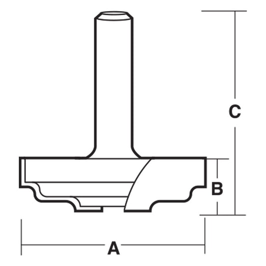 CARBITOOL Router Bit TCT Raised Panels w.Bearing 2.3 8inch -Diameter 1 2inch -Shank TPD 4 B 1 2