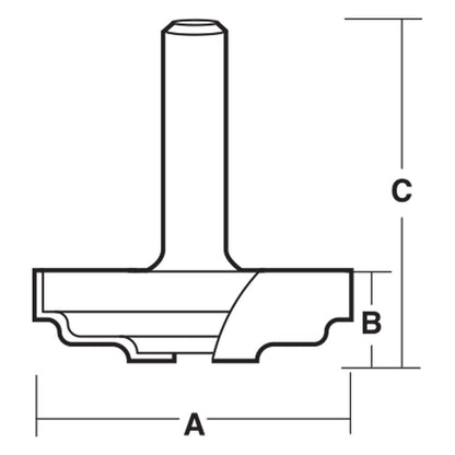 CARBITOOL Router Bit TCT Raised Panels w.Bearing 2.3 8inch -Diameter 1 2inch -Shank TPD 4 B 1 2