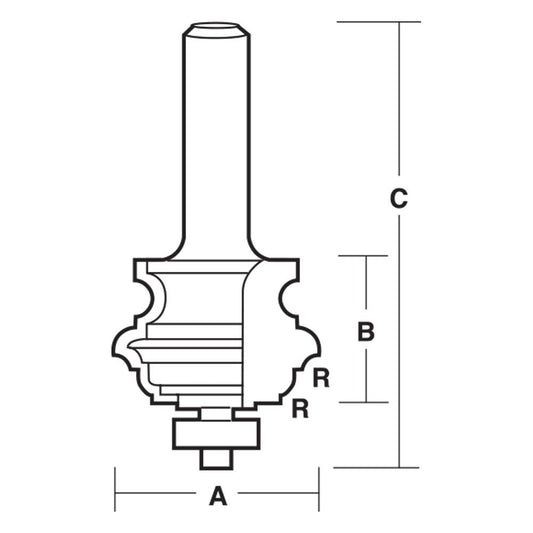 CARBITOOL Router Bit TCT Multiform Combination w.Bearing 41.9mm-Diameter 1 2inch -Shank TCB 600 B 1 2