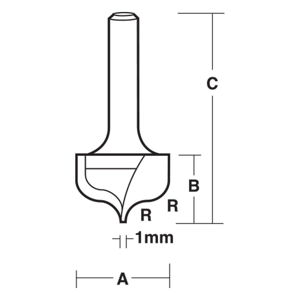 CARBITOOL Router Bit TCT Fine Point Ogee Bit 3 16inch -Radius 1 4inch -Shank TF 7506