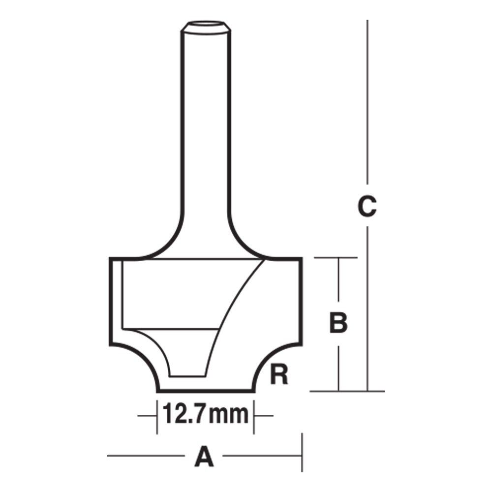 CARBITOOL Router Bit TCT Wide Point Beading 1 8-Radius 1 4inch -Shank TBW 4
