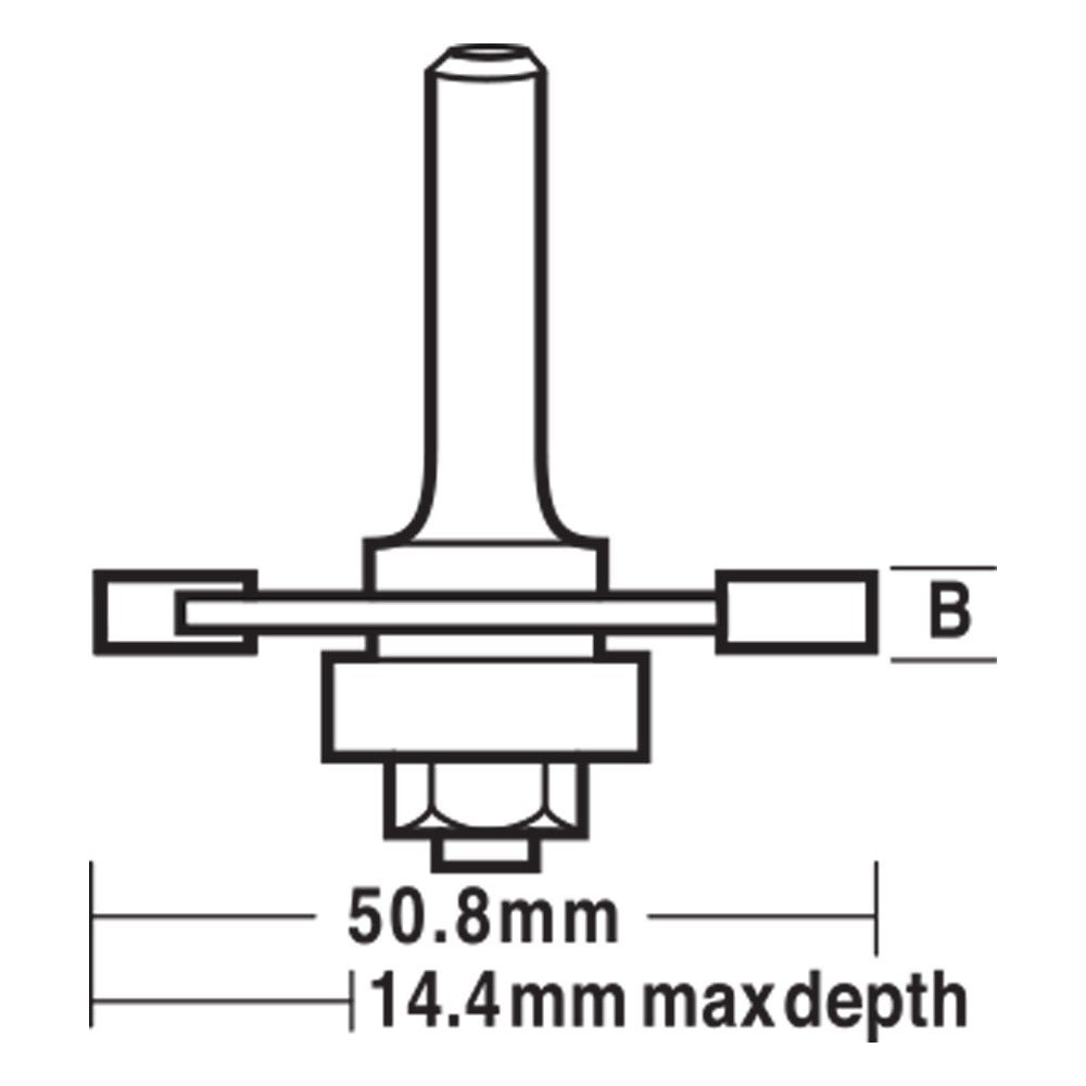 CARBITOOL Router Bit TCT Slot Cutter Assembly w.Bearing 3.6mm-Slot 1 4inch -Shank TA 500-3.6MB