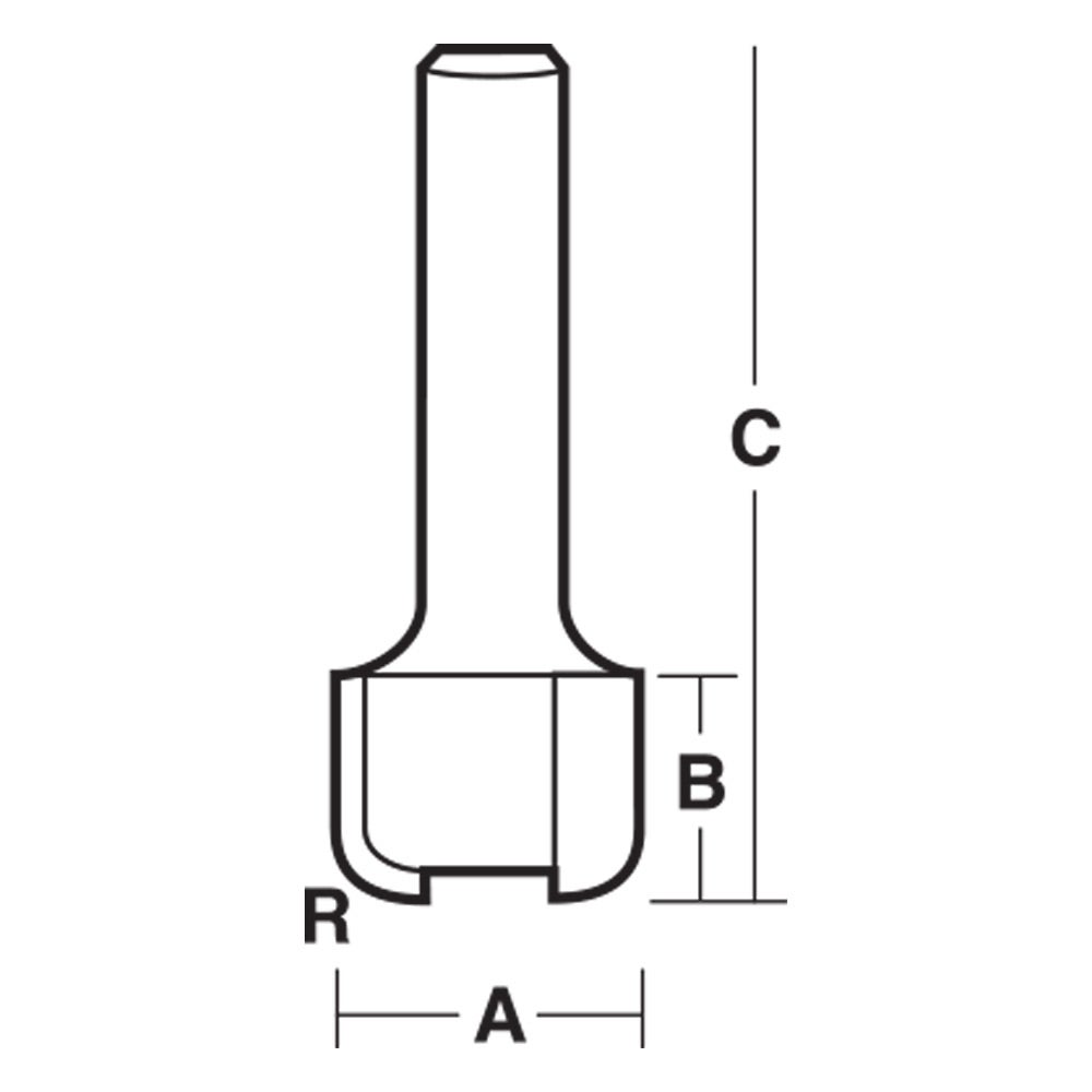 CARBITOOL Router Bit TCT Dish Cut 19mm-Diameter 4.75mm-Radius 1 2inch -Shank TD 706 1 2