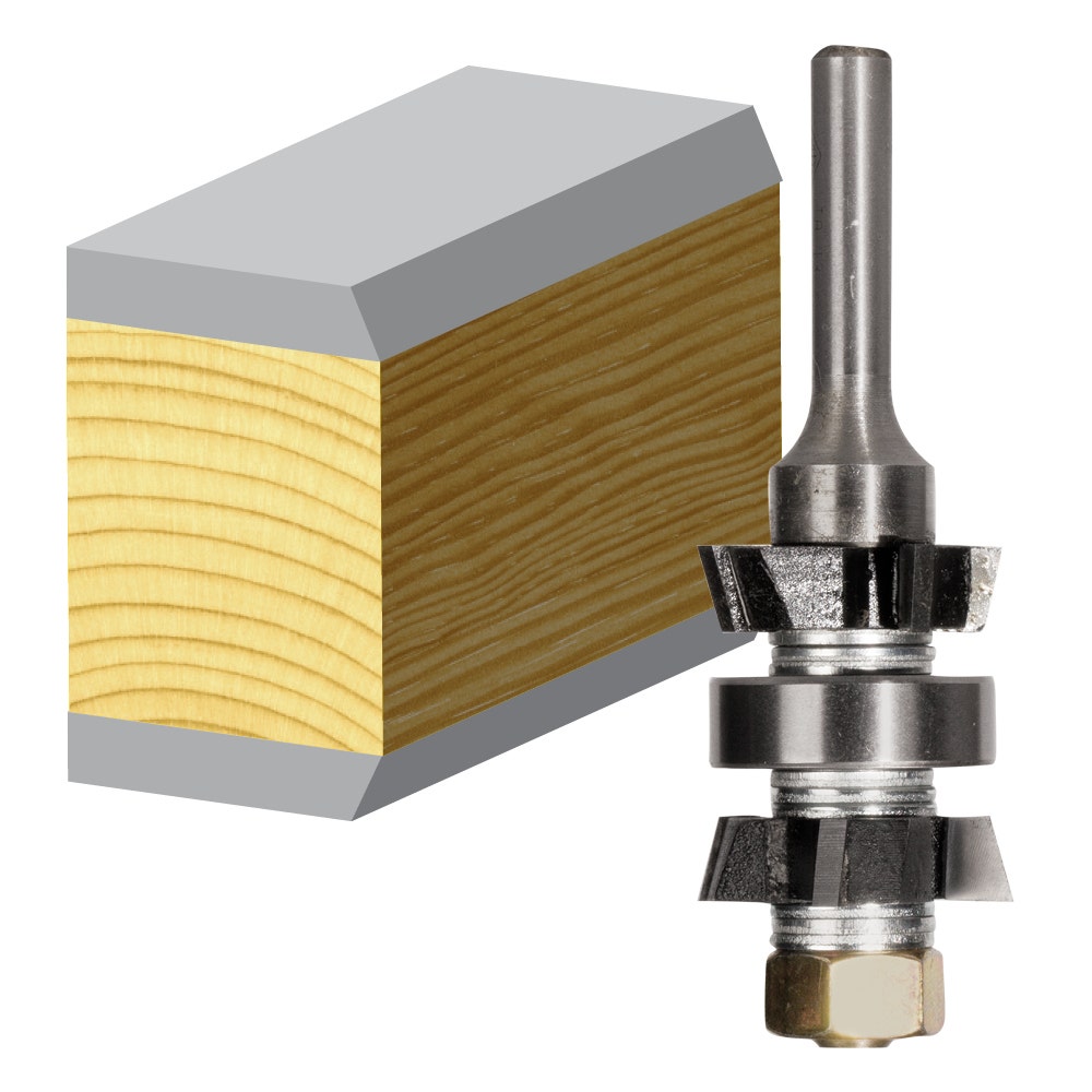 CARBITOOL Router Bit TCT 15-Degree Double Bevel Assembly 1inch -Diameter 1 4inch -Shank TDA 194.15 B