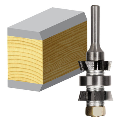 CARBITOOL Router Bit TCT 15-Degree Double Bevel Assembly 1inch -Diameter 1 4inch -Shank TDA 194.15 B