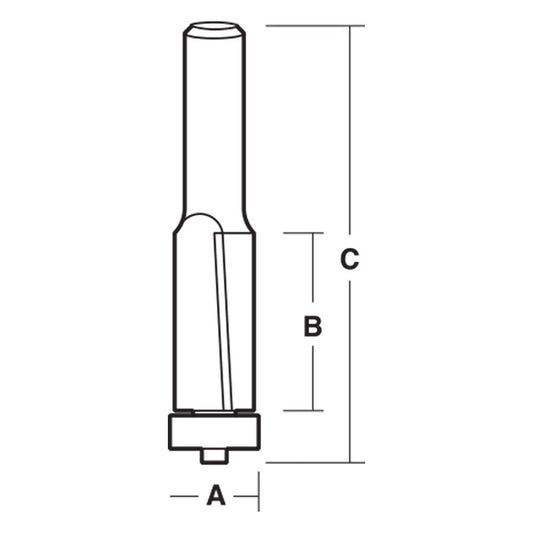 CARBITOOL Router Bit TCT Flush Trim w.Down Shear 3 4inch -Diameter 1 2inch -Shank TSH 8024 B 1 2