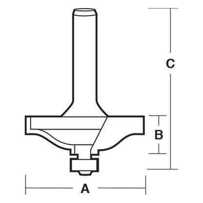CARBITOOL Router Bit TCT Raised Panels w.Bearing 2.1 4inch -Diameter 1 2inch -Shank TOG 67 B 1 2