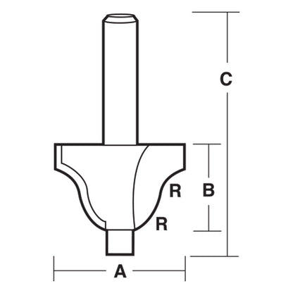 CARBITOOL Router Bit TCT Roman Ogee 1 4inch -Radius 1 4inch -Shank T 5708