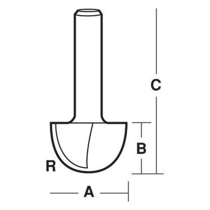 CARBITOOL Router Bit TCT Core Box Bit 3 4inch -Diameter 1 4inch -Shank T 424