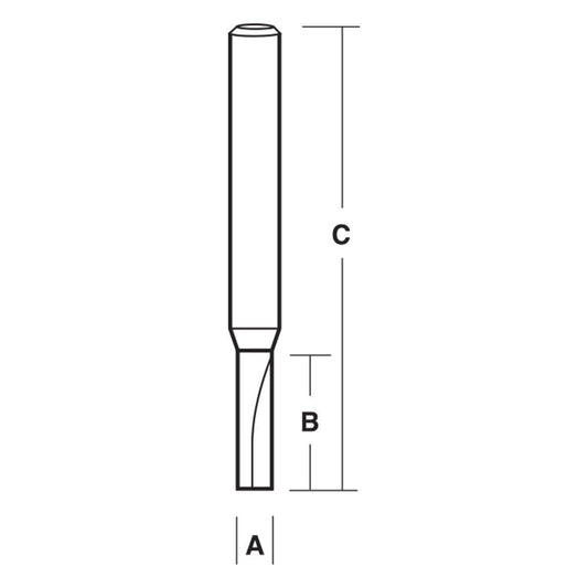 CARBITOOL Router Bit Solid Carbide Straight 4mm-Diameter 1 4inch -Shank T 1804 MS