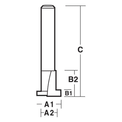 CARBITOOL Router Bit TCT Hook Slot 9mm-Diameter 4.8mm-Diameter Neck 1 4inch -Shank THS 12