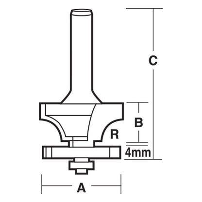 CARBITOOL Router Bit TCT Panel Door Bits w.Bearing 1.3 8inch 1 2inch -Shank TPS 8 B 1 2-1