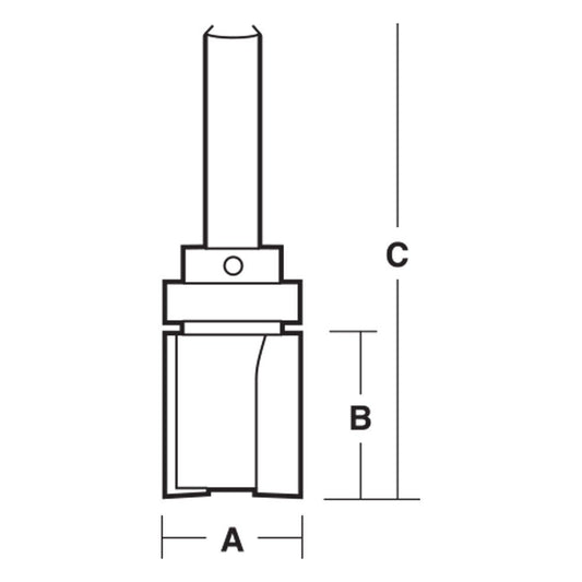 CARBITOOL Router Bit TCT Inverted Flush Trim 3 4inch -Diameter 1 2inch -Shank T 8224 B 1 2