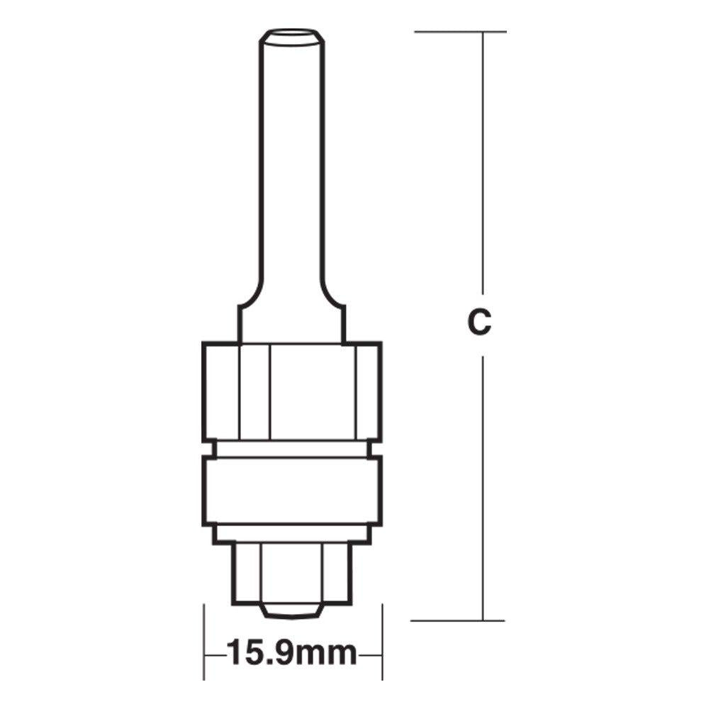CARBITOOL Router Bit TCT Flush Trimming w.Bearing 5 8inch -Diameter 1 4inch -Shank TA 193.00 B