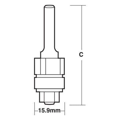CARBITOOL Router Bit TCT Flush Trimming w.Bearing 5 8inch -Diameter 1 4inch -Shank TA 193.00 B