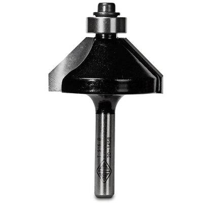 CARBITOOL Router Bit TCT 45-Degree Chamfer w.Bearing 1.3 8inch -Diameter 1 4inch -Shank T 916 B