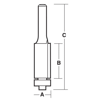 CARBITOOL Router Bit TCT Flush Trim w.Bearing 3 8inch -Diameter 1 4inch -Shank T 8012 B