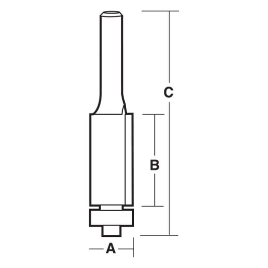 CARBITOOL Router Bit TCT Flush Trim w.Bearing 3 8inch -Diameter 1 4inch -Shank T 8012 B