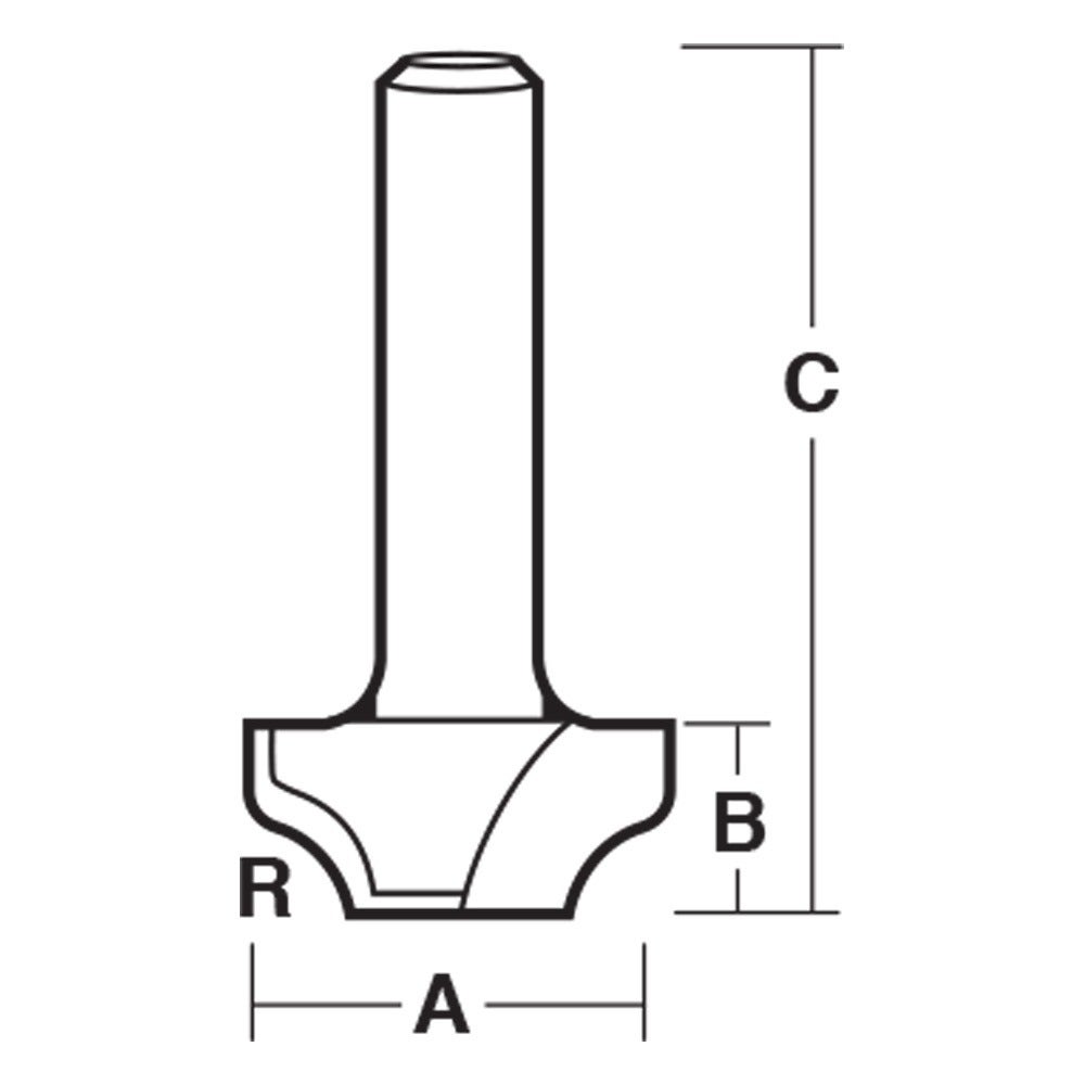 CARBITOOL Router Bit TCT Elliptical Beading 30.5mm-Diameter 1 2inch -Shank TE 808 1 2